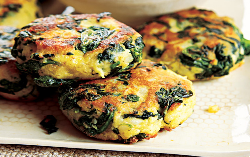 Tortas de espinaca rellenas con Queso